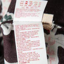 Pre Owned Marni Dark Raisin Honan Kew Print Cotton Silk Wide Leg Trousers S