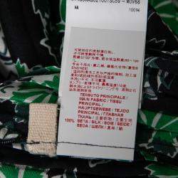 Marni Fern Green Floral Print Silk Pleated Midi Skirt S