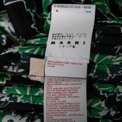 Marni Fern Green Floral Print Silk Pleated Midi Skirt S