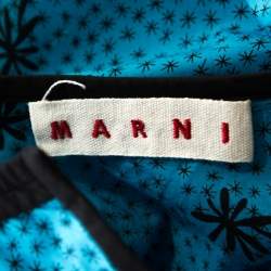 Marni Blue and Black Printed Cotton Sleeveless Top M