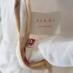 Marni Off White Linen Contrast Piping Detail Belted Jacket M