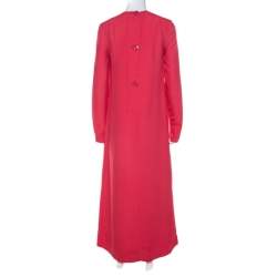 Pre Owned Marni Hot Pink Paneled Button Detail Long Sleeve Maxi Dress S