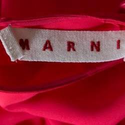 Pre Owned Marni Hot Pink Paneled Button Detail Long Sleeve Maxi Dress S