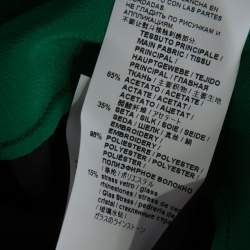 Pre Owned Marni Multicolor Silk Colorblock Floral Embellished Neckline Short Dress M 