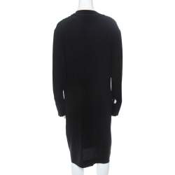 Marni Black Silk Crepe Contrast Collar Detail Short Dress M 
