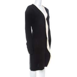 Marni Black Silk Crepe Contrast Collar Detail Short Dress M 