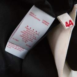 Marni Black Silk Crepe Contrast Collar Detail Short Dress M 