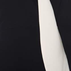 Marni Black Silk Crepe Contrast Collar Detail Short Dress M 