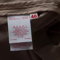 Marni Beige Peter Pan Collar Zip Front Jacket L