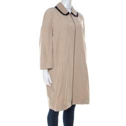 Marni Beige Peter Pan Collar Zip Front Jacket L