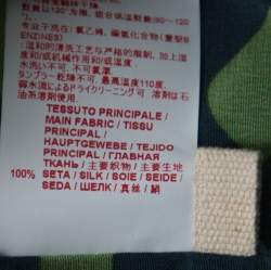 Pre Owned Marni Slate Blue and Green Abstract Geometric Printed Silk Shift Dress M