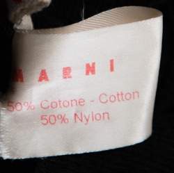 Marni Navy Blue Cotton Blend Macrame Dot Peplum Tunic S