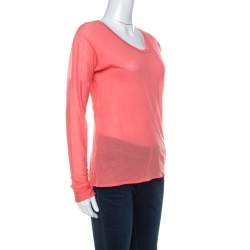 Pre Owned Marni Coral Knit Long Sleeve T-Shirt S 