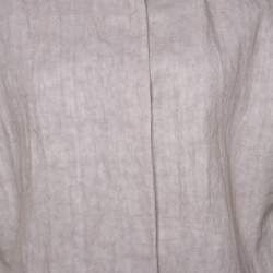Marni Beige Linen Press Button Short Sleeve Top S