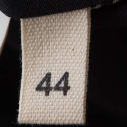 Pre Owned Marni Navy Blue Printed Silk Ruffled Detail Shift Dress M