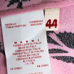 Marni Pink Crepe Abstract Print Dual Collar Sleeveless Top M
