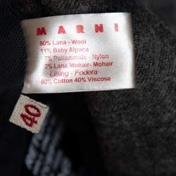 Pre Owned Marni Grey Checkered Wool Oversized Cropped Jacket M