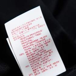 Pre Owned Marni Navy Blue Floral Printed Silk Georgette Asymmetric Dress M