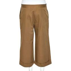 Pre Owned Marni Brown Cotton Wide Leg Culottes M