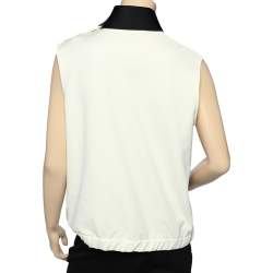 Pre Owned Marni x Brian Rea Cream Printed Stretch Knit Turtle Neck Sleeveless Top M