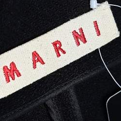 Marni Navy Blue Wool Layered Detail Button Front Jacket S