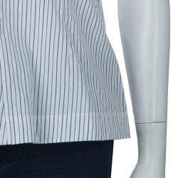 Marni White Striped Sleeveless Peplum Top S