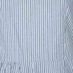 Marni White Striped Sleeveless Peplum Top S