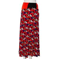 Marni Multicolored Patchwork Print Jersey Maxi Skirt S