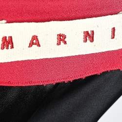 Pre Owned Marni Dark Pink Floral Printed Crepe Maxi Dress L