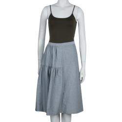 Marni Grey Gathered Cotton Skirt S 