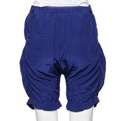 Marni Navy Blue Silk Pocket Detail Shorts S