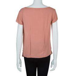 Pre Owned Marni Salmon Pink Twist Knot Neck Top S