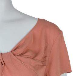 Pre Owned Marni Salmon Pink Twist Knot Neck Top S
