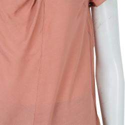 Pre Owned Marni Salmon Pink Twist Knot Neck Top S