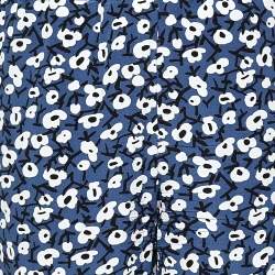 Pre Owned Marni Navy Blue Floral Printed Silk Cropped Trousers M