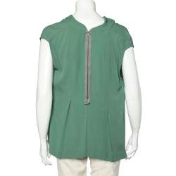 Marni Green Crepe Draped Top M 
