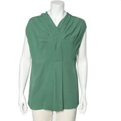 Marni Green Crepe Draped Top M 