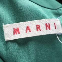 Marni Green Crepe Draped Top M 