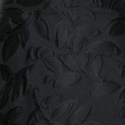 Marni Black Leaf Patterned Textured Flared Midi Skirt S
