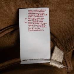 Pre Owned Marni Brown Wool & Silk Asymmetric Hem Blouse M