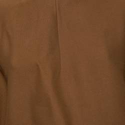Pre Owned Marni Brown Wool & Silk Asymmetric Hem Blouse M