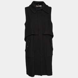 Marni Black Wool Overlay Detail Sleeveless Coat M