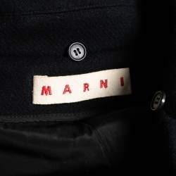 Marni Black Wool Overlay Detail Sleeveless Coat M