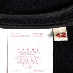 Marni Black Wool Overlay Detail Sleeveless Coat M