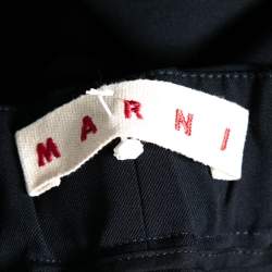 Pre Owned Marni Navy Blue Crepe Tapered Pants L