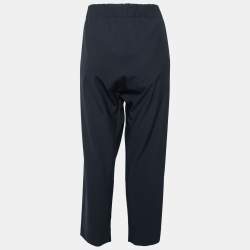 Pre Owned Marni Navy Blue Crepe Tapered Pants L