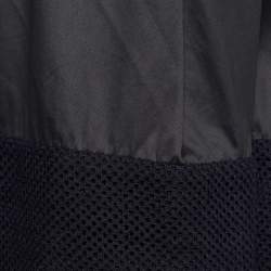 Pre Owned Marni Grey & Navy Blue Eyelet Paneled Cotton Short Skirt L