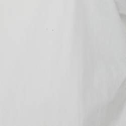 Pre Owned Marni White Cotton Tie Detail Round Neck Long Sleeve Blouse L