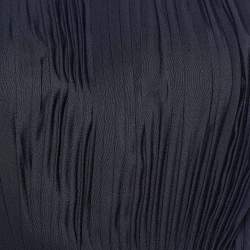 Marni Midnight Blue Silk Pleated Slouchy Top L