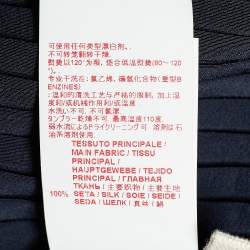 Marni Midnight Blue Silk Pleated Slouchy Top L